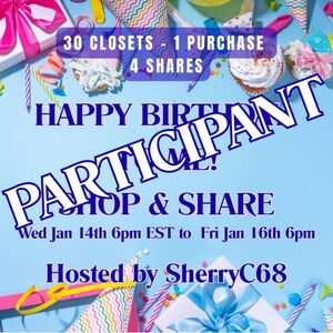 1-7 Participant - Happy Birthday @sherryc68 Shop  & Share Event